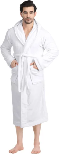 Vista 4 de NY Threads Mens Hooded Fleece Robe - Plush Long Bathrobes