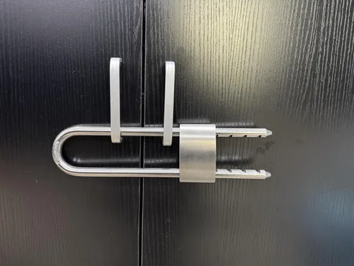 Vista 8 de Cerraduras de acero inoxidable para todo tipo de clima, 2 cerraduras en U para bicicleta, cerraduras para exteriores con 8 llaves, 2.76 pulgadas