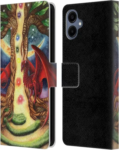 Vista 348 de Head Case Designs Officially Licensed Carla Morrow Galactic Entrancement Dragons Leather Wallet Case Compatible with Samsung Galaxy A07 4G