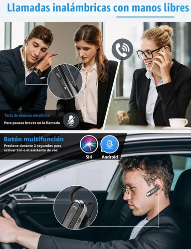 Vista 7 de Link Dream - Auricular Bluetooth para teléfono celular con silencio