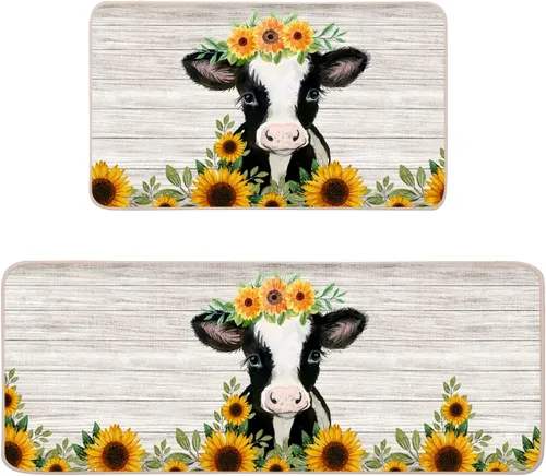 Vista 11 de Apples Farmhouse - Juego de tapetes de cocina de 2 a 17 x 29 y 17 x 47 pulgadas, alfombras decorativas antideslizantes para el hogar y la cocina