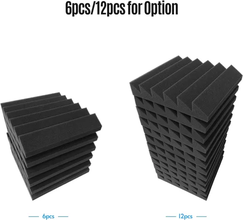 Vista 8 de 12 Pack Acoustic Foam Panels 12 x 12 x 2 Inches High Density Sound Insulation Fire Retardant for Studio KTV Home Theater