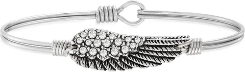 Vista 2 de Luca Danni Pulsera de ala de ángel en cristal para mujer fabricada en Estados Unidos Cristal