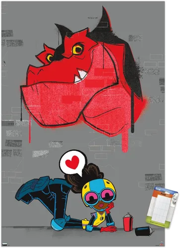Vista 12 de Trends International Marvel's Moon Girl & Devil Dinosaur - Póster de pared, 22.4 pulgadas de largo x 14.7 pulgadas, versión enmarcada de madera