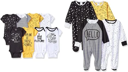 Vista 16 de Gerber Paquete de 8 mamelucos de manga corta y paquete de 4 ropa Sleep 'N Play Animales (Animals)