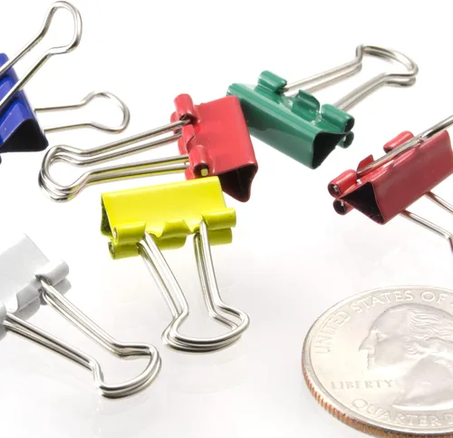 Vista 4 de Officemate Mini clips para carpeta, colores surtidos, 60 clips por tina (31024)
