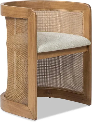 Vista 4 de Jennifer Taylor Home Lilith - Silla de comedor tapizada de ratán curvado de 20.5