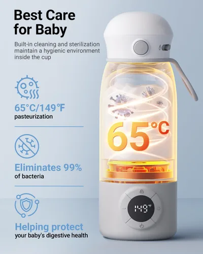 Vista 7 de Bear Calentador de biberones portátil para viajes, calentador de leche para leche materna y fórmula, calentador de agua de gran capacidad de 17oz