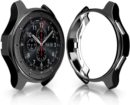 Vista 7 de FitTurn Compatible con Gear S3 Frontier SM-R760, marco de metal de TPU suave a la moda, resistente a los golpes, a prueba de golpes, carcasa