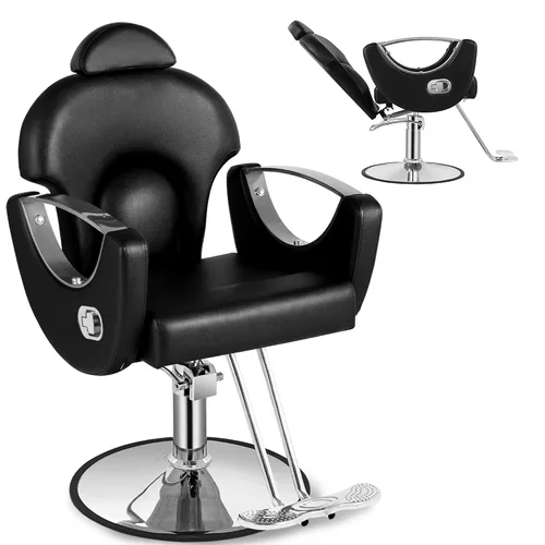 Vista 8 de Silla de peluquero reclinable para estilista Todo negro