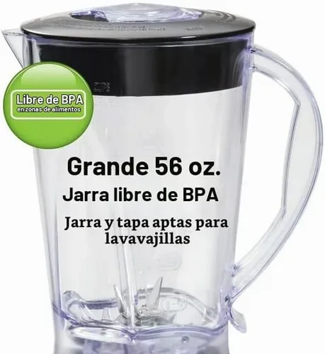 Vista 5 de Batidora eléctrica de batido de playa con 10 velocidades, tarro de plástico sin BPA de 56 onzas, modelo 50190