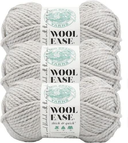Vista 96 de Lion Brand Yarn - Ovillo de lana Wool-Ease Thick & Quick color fuerza aérea Super Bulky Wool Acrylic Blend Fiber for Soft Hats, Sweaters, Chunky