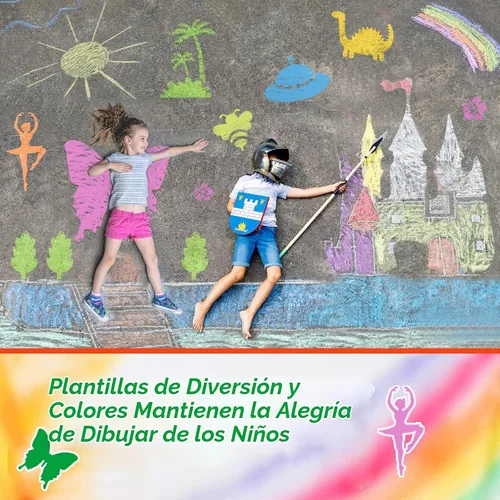 Vista 2 de 20 plantillas para niños para pintar plantillas de tiza de 8 pulgadas
