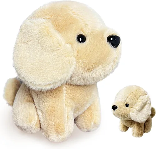 Vista 8 de Animales de peluche de perro marrón, juguetes de peluche Kawaii para niñas y niños, mini juguetes de peluche para perros, peluches lindos, animales