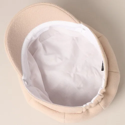 Vista 4 de MIRMARU Gorra clásica con visera para mujer, diseño de periódicos, con espalda elástica y cómoda Beige