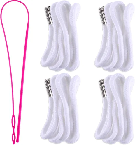 Vista 17 de Jetec Cordones de repuesto con cordón fácil de enhebrar para pantalones deportivos, pantalones cortos, pantalones, chaquetas (beige, azul marino)
