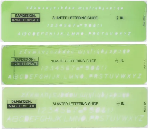 Vista 12 de Plantilla de letras y números verticales góticos, tamaño de 1 pulgada, 1 cada uno (R918)