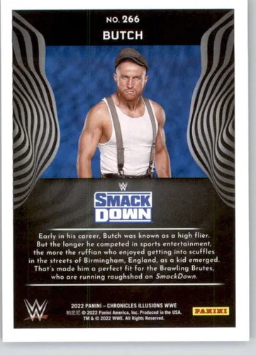Vista 2 de 2022 Panini Chronicles #266 Butch SmackDown Illusions Official WWE Wrestling Card in Raw (NM or Better) Condition
