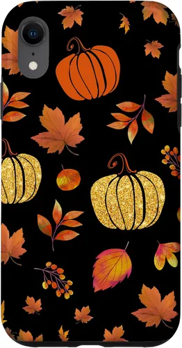 Vista 25 de Fall Leaves and Pumpkins Pattern Halloween Autumn Case for iPhone 17