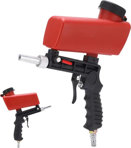 Vista 4 de Pistola de arena, kit de pistola de arena para compresor de aire, chorro de arena neumático de mano de acero al carbono, pequeño juego de pistola
