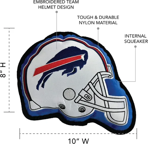 Vista 4 de Juguete para perros The 1st Ever Tough but Smooth NFL Buffalo Bills Football Helmet Tough Pet Toy. Un juguete para perros de calidad premium