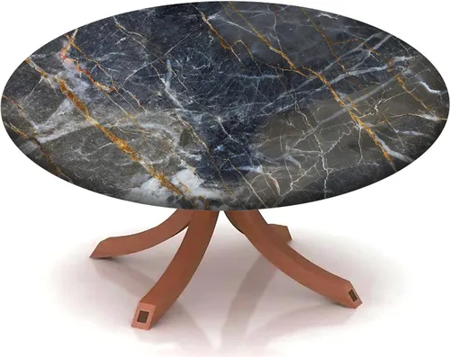 Vista 28 de Mantel redondo ajustable con patrón de mármol, borde elástico, adecuado para catering y cocina, se puede limpiar para mesas redondas de comedor