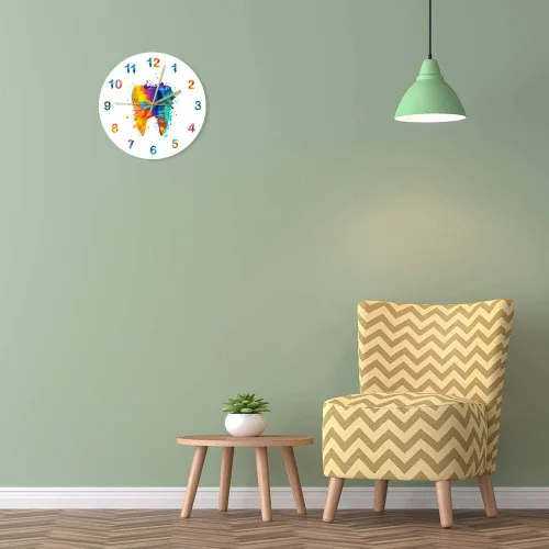 Vista 7 de The Geeky Days Acuarela Pintura Dental Impresión Reloj de Pared Clínica Dental Médica Arte de Pared No Ticking Reloj de Pared Dental Ortodoncista