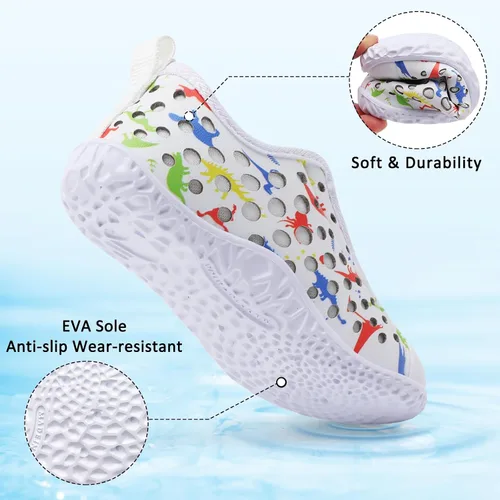 Vista 4 de Fires Zapatos de agua para niños y niñas, de secado rápido, transpirables, calcetines de agua descalzos para playa, natación, zapatos deportivos