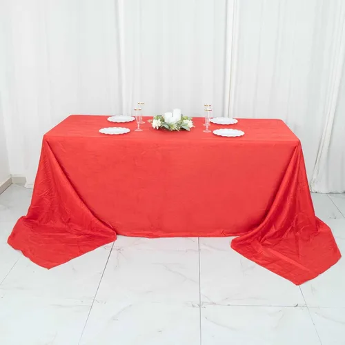 Vista 43 de Tableclothsfactory Mantel rectangular de tafetán arrugado de acordeón azul polvoriento, de 60 x 102 pulgadas, perfecto para ceremonias de boda