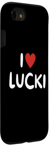 Vista 28 de Funda con corazón rojo para iPhone 16 I Love Lucki