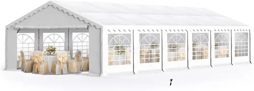 Vista 12 de MFSTUDIO - Carpa para fiesta de 13 x 26 pies, carpas para exteriores de alta resistencia con paredes laterales extraíbles, gran carpa de refugio