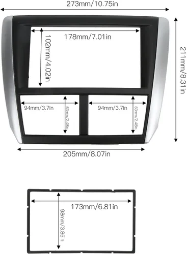 Vista 3 de Fydun Auto Dash Audio Fascia, 2DIN DVD Panel Marco Navegación Trim Tablero de Audio Marco de Reemplazo para Forester Impreza