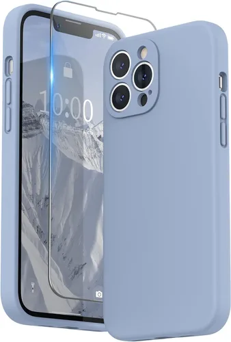 Vista 16 de SURPHY Funda compatible con iPhone 13 Pro Max con protector de pantalla, (protección de cámara + forro de microfibra suave), funda de silicona Negro
