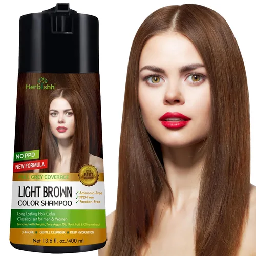 Vista 8 de Herbishh Champú de color para cabello gris – Fórmula enriquecida con queratina y flor de forro polar tubérculo – Cobertura total de canas, fácil
