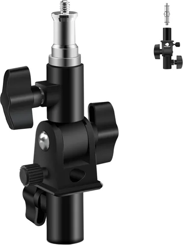 Vista 9 de WELLMAKING Flash Speedlite Bracket with Swivel Mount for Photography Camera Umbrella Reflector Holder, Adjustable Angle Design, Hot Shoe