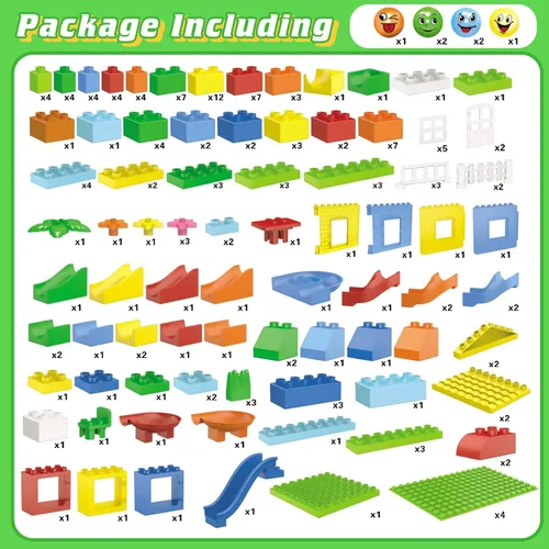 Vista 7 de Bloques de construcción de Marble Run con 6 bolas, 179 piezas de juguetes de construcción de castillo grande, juego de juguetes de construcción