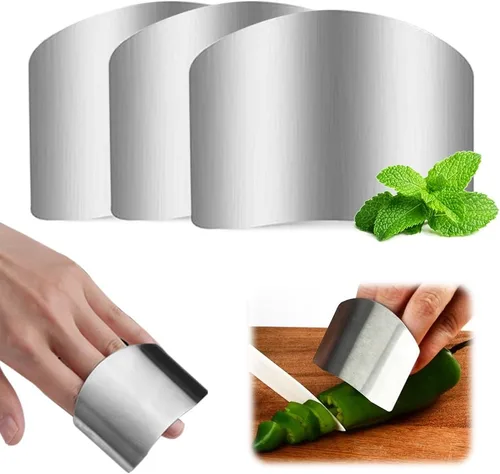 Vista 8 de Protector de dedos de acero inoxidable, protector de dedos mejorado 2025 para cortar alimentos, herramienta segura para cortar, cortar en cubitos
