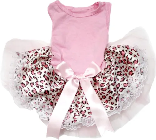Vista 5 de Petitebella Vestido para perro cachorro con tema de leopardo liso (leopardo negro/beige, talla XS)