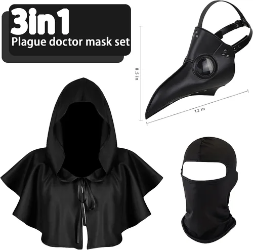 Vista 7 de Máscara de médico de la peste de Halloween, disfraz de médico de la peste, máscara de Obito, máscara de Halloween steampunk, máscara de terror