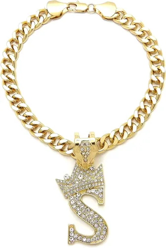 Vista 8 de Collar de cadena con letra inicial cubana para perro, collar de cadena para mascotas, gato, collar para cachorro (S, 25 cm)