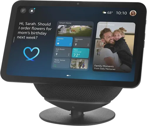 Vista 3 de Soporte ajustable diseñado para Echo Show 8 y 11 (versiones 2025), también compatible con Google Nest Hub, base antideslizante
