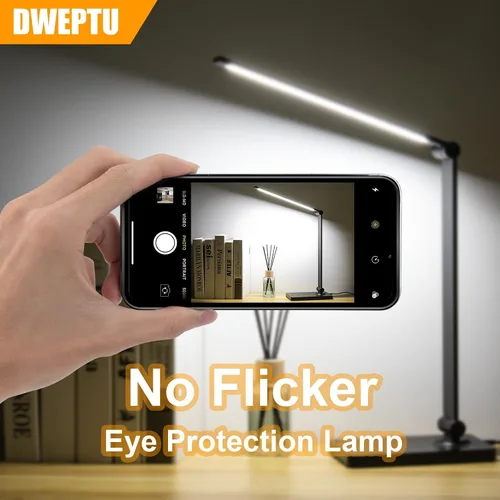Vista 4 de DWEPTU Lámpara de escritorio recargable Lámparas de escritorio LED Lámparas de escritorio para cuidado de los ojos Lámpara de oficina regulable
