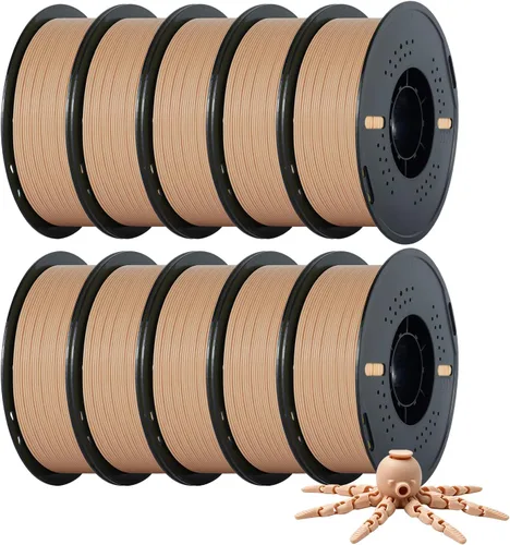 Vista 21 de Kingroon PLA - Filamento para impresora 3D, 10 carretes, precisión dimensional de +/- 0.02 mm, carrete de 10 kg (22 libras), 1.75 mm, 5 negro + 5