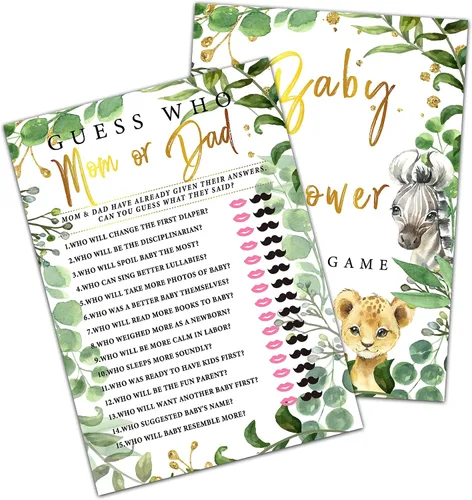 Vista 10 de Woodland - Juegos de baby shower, juegos de doble cara con nombre de esa canción de bebé y juego de peleas de bebé (paquete de 30) con 1 tarjeta