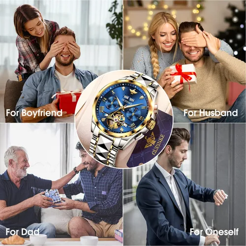 Vista 6 de EYESHOCK Relojes de pulsera impermeables automáticos de acero de tungsteno para hombre