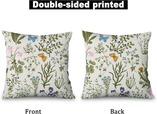 Vista 5 de Juego de 2 fundas de almohada decorativas de primavera coloridas de 18 x 18 pulgadas, fundas de almohada decorativas de primavera para exteriores