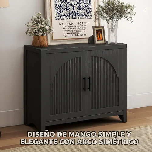 Vista 9 de Bestier Aparador moderno de 37" con almacenamiento, roble negro