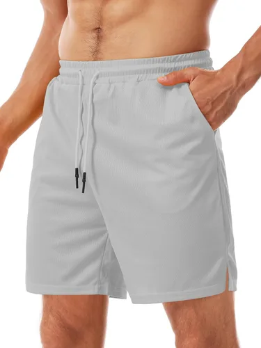 Vista 23 de Aolesy Pantalones cortos de gimnasio para hombre con forro de 5, 7, 9 pulgadas, ligeros, pantalones cortos de malla para entrenamiento, atléticos