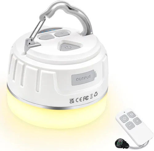 Vista 12 de Yonktoo Linterna de camping recargable, 300 horas de funcionamiento, 6400 mAh, IPX5 impermeable para tienda de campaña para camping, senderismo
