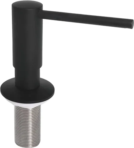 Vista 9 de EADOT Dispensador de jabón incorporado con cabezal de bomba de latón para fregadero de cocina en oro cepillado con recarga de botella de jabón de 17